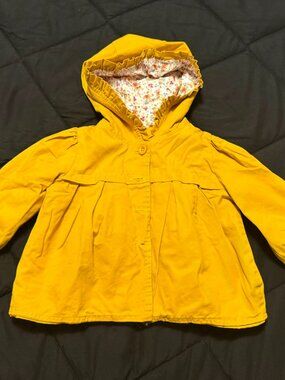 Baby Girl Yellow Floral Lined Spring Jacket 18-24 Months